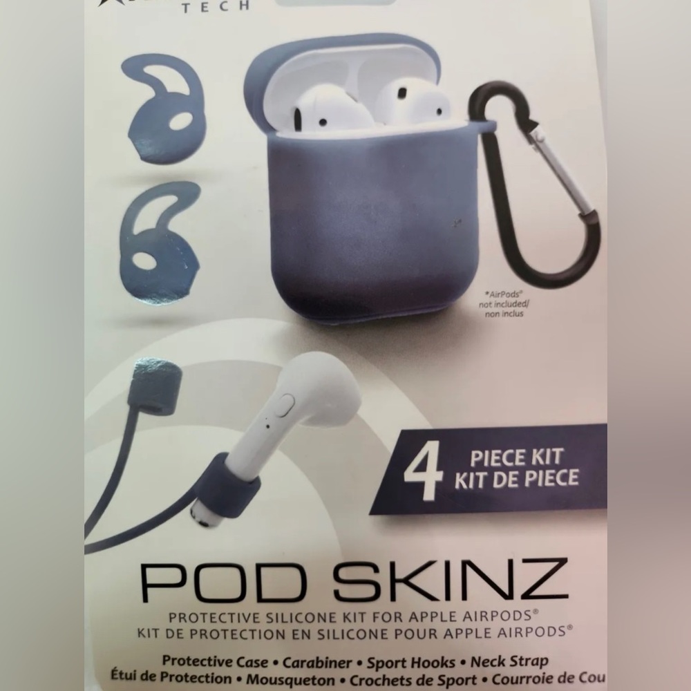 XTREME TECH Pod Skinz Protective Silicone Kit for Apple Airpods Pro Blue New